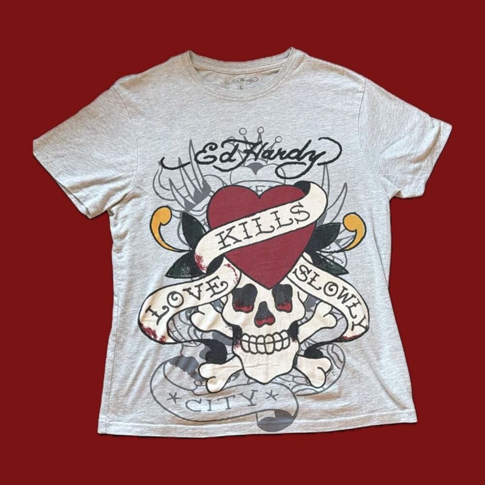 Ed-hardy Men's Grey T-shirt